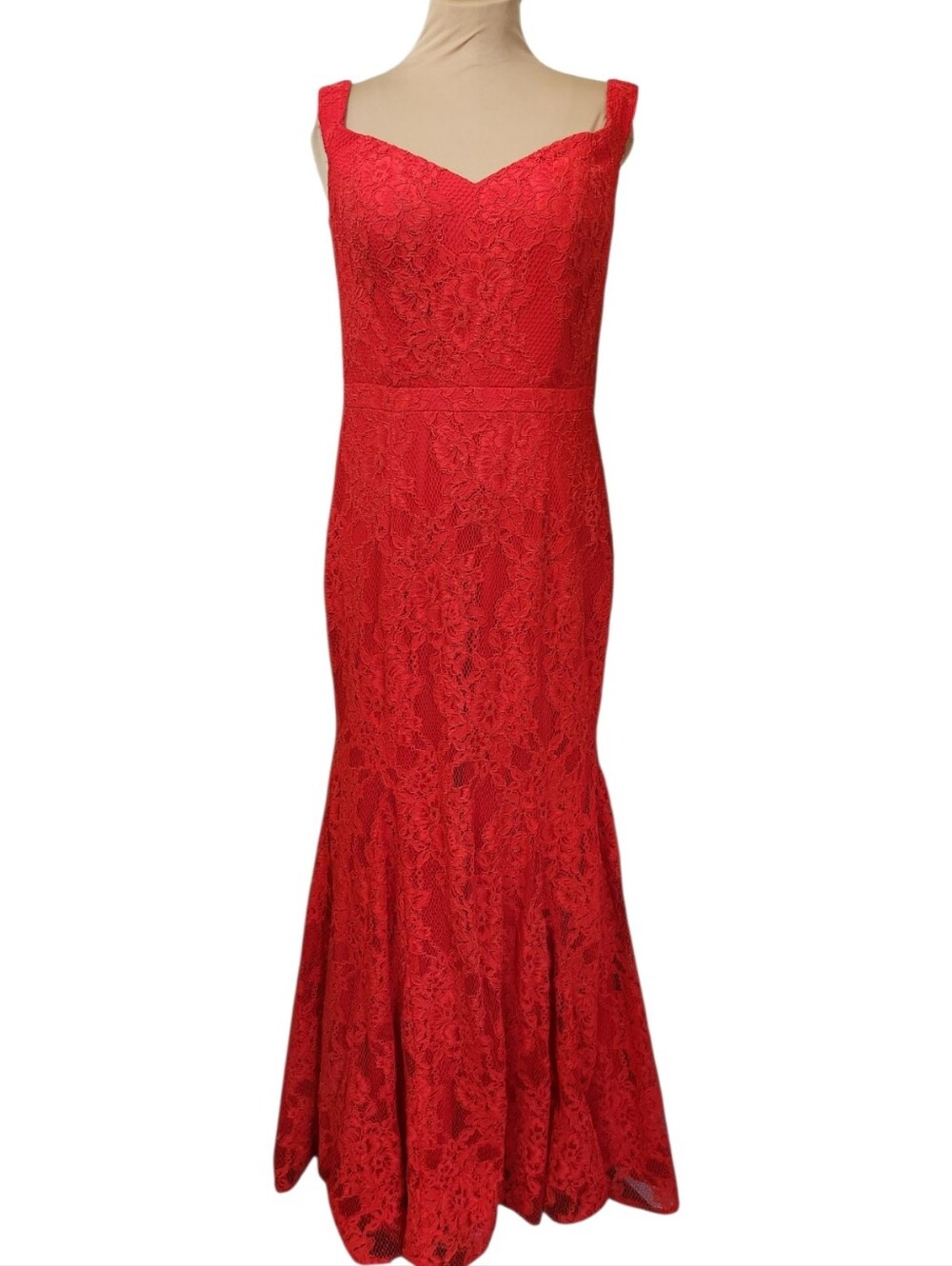 XSCAPE Red Lace Mermaid Formal Gown - Size 12 - Picture 3 of 16
